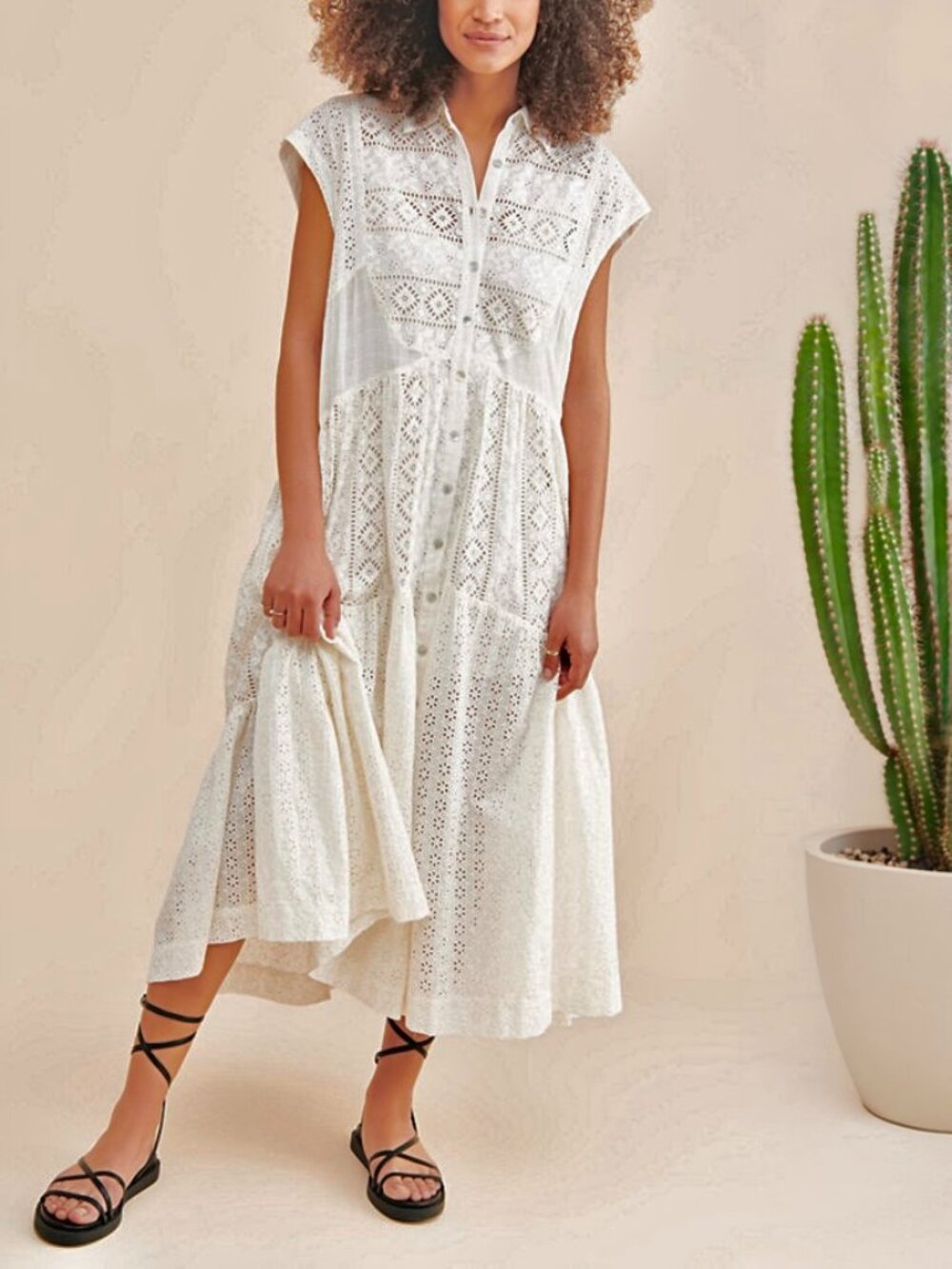 FREE PEOPLE Eyelet Maxi Dress